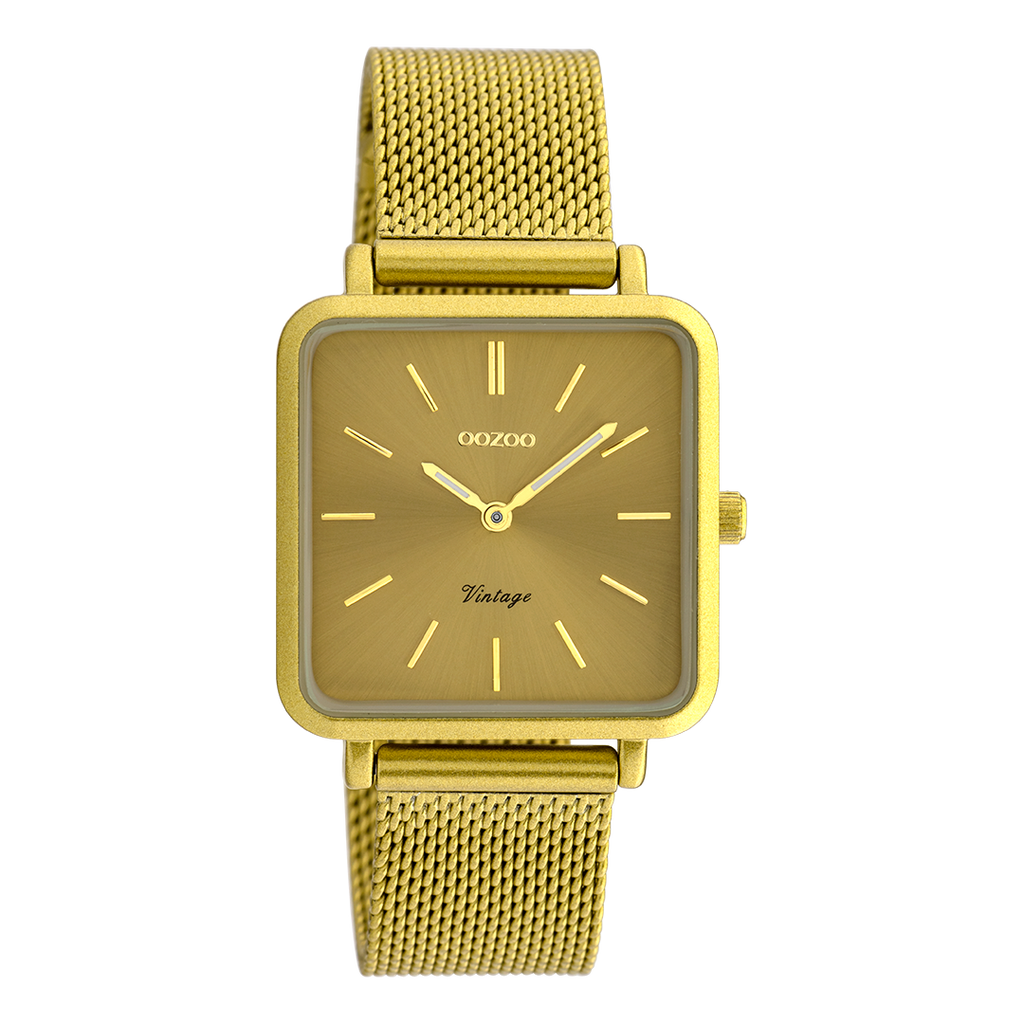 OOZOO Montre en jaune moutarde avec bracelet en mesh en jaune moutarde - C20010