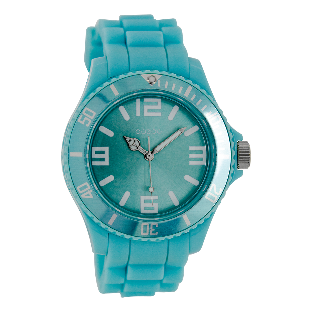 Light blue OOZOO watch with rubber strap - C4176