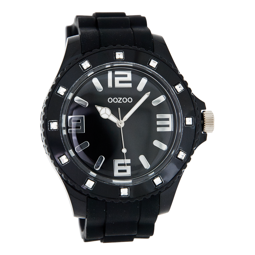 Black OOZOO watch with rubber strap - C4340
