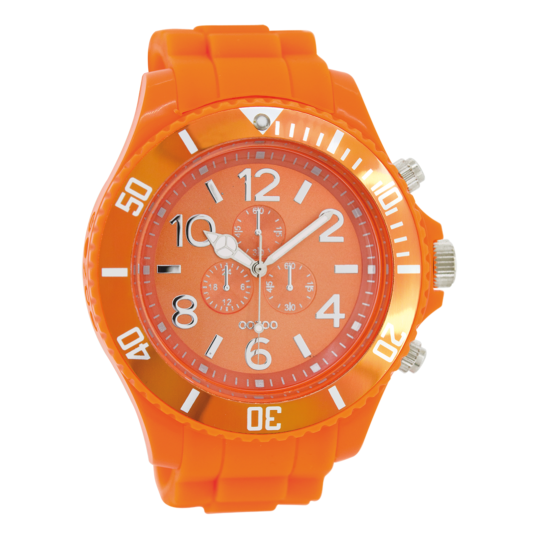 Fluo orange OOZOO watch with rubber strap - C4826