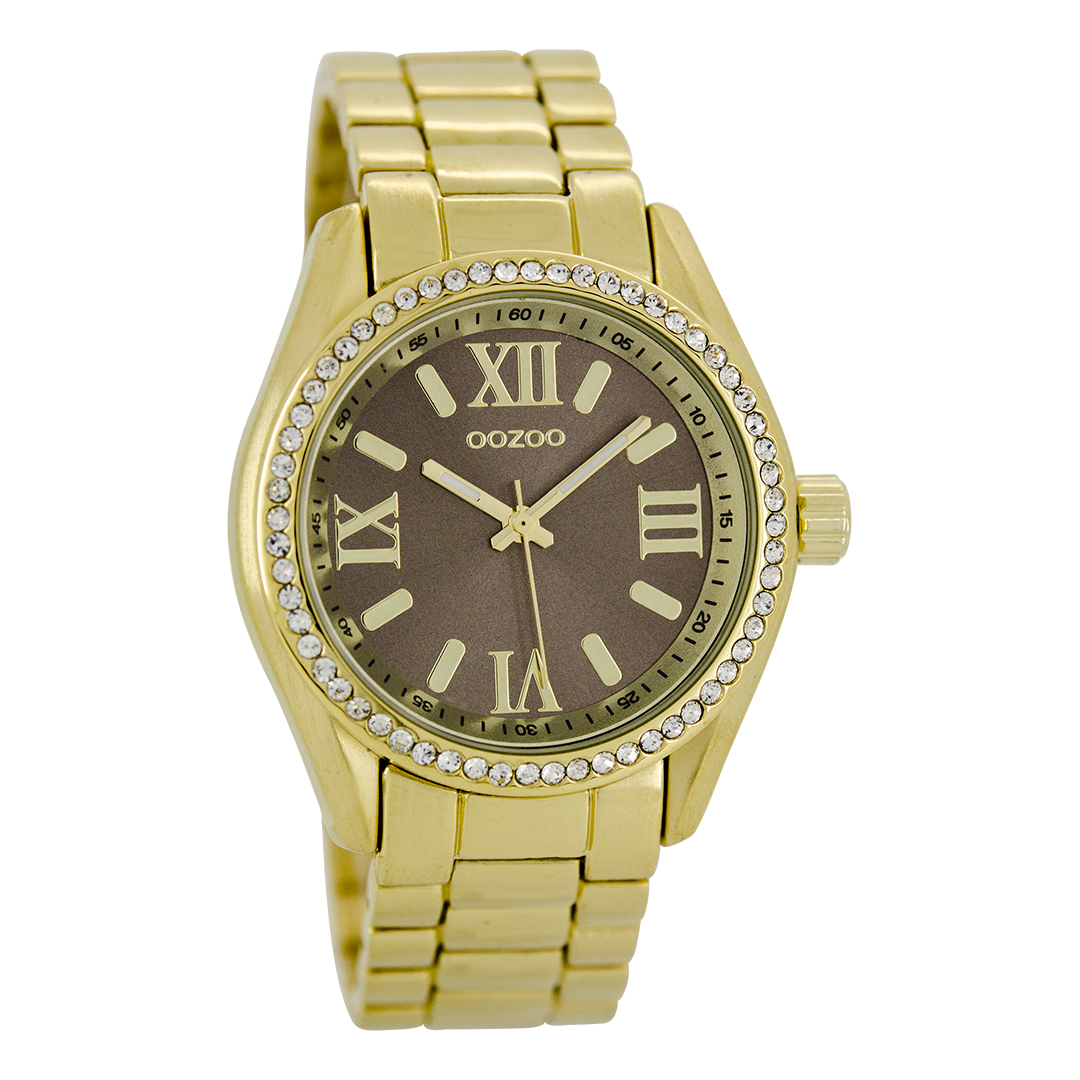 Gold coloured OOZOO watch with stainless steel bracelet - C5728