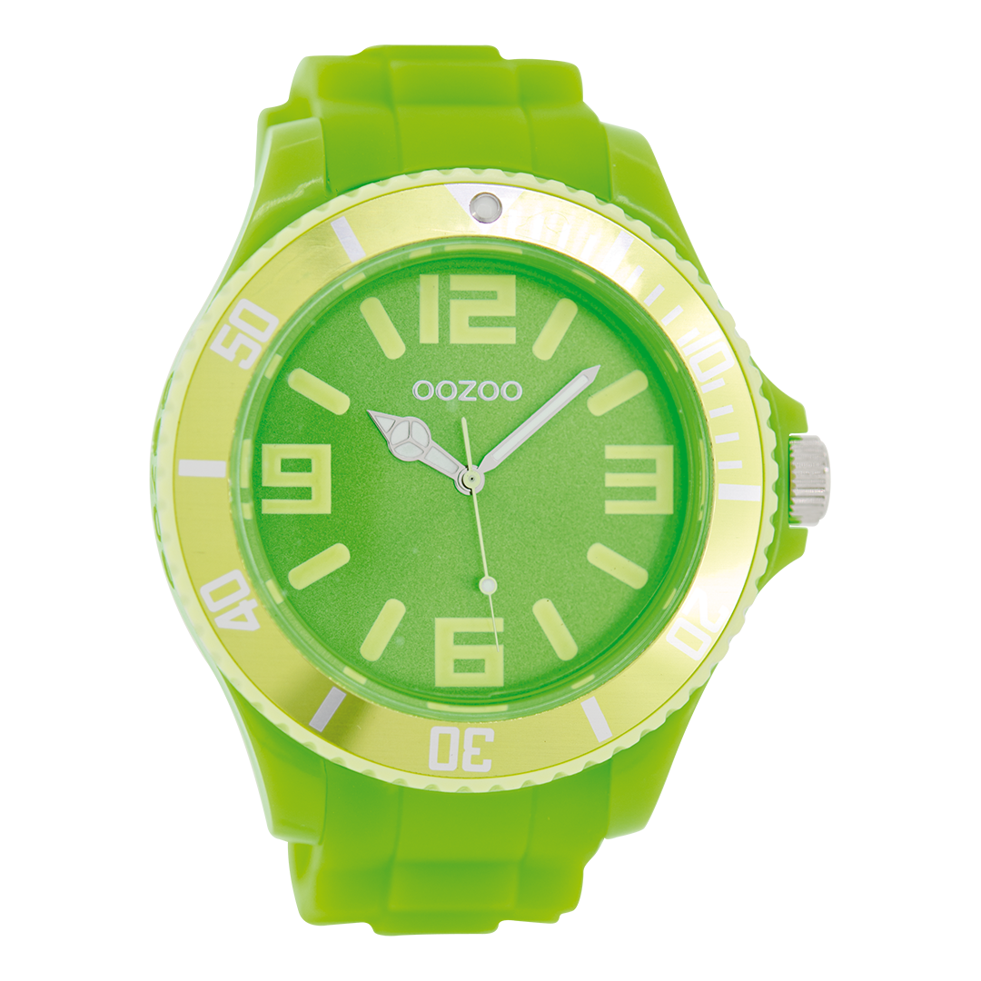 Fluo green OOZOO watch with rubber strap - C5834