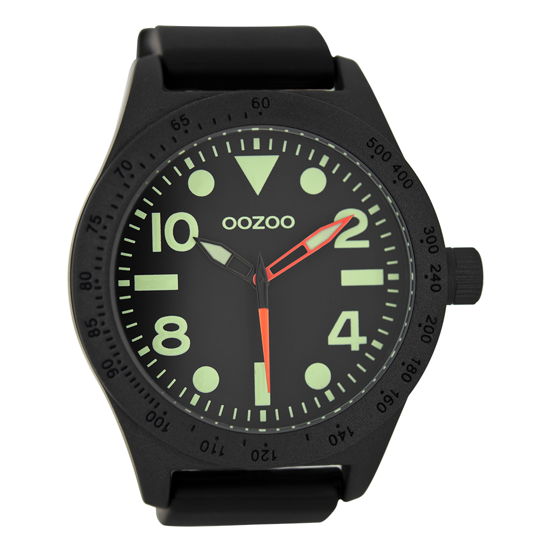 Black OOZOO watch with rubber strap - C6754