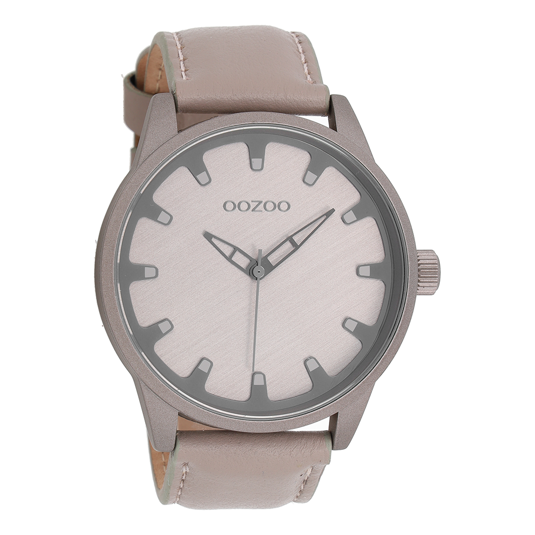 Taupe OOZOO watch with leather strap - C8546
