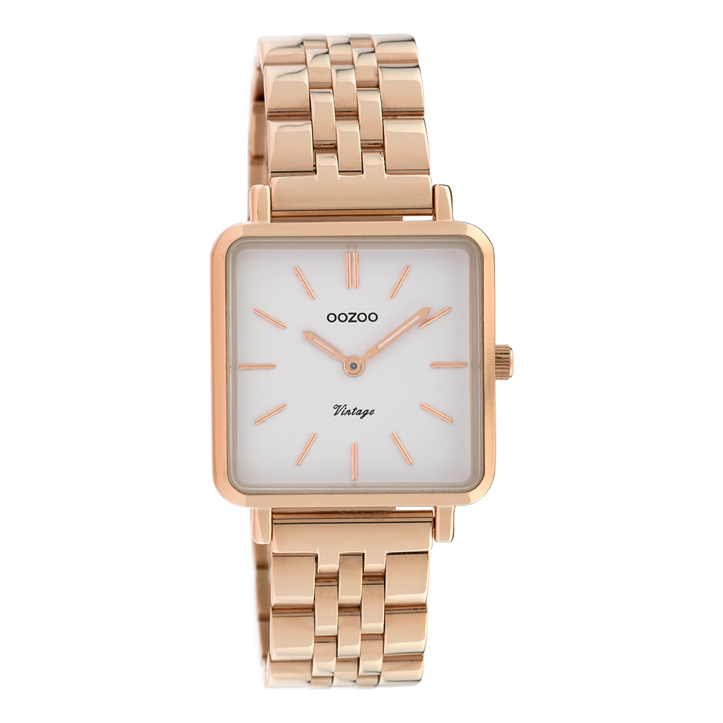 Rose gold coloured OOZOO watch with stainless steel bracelet - C9958